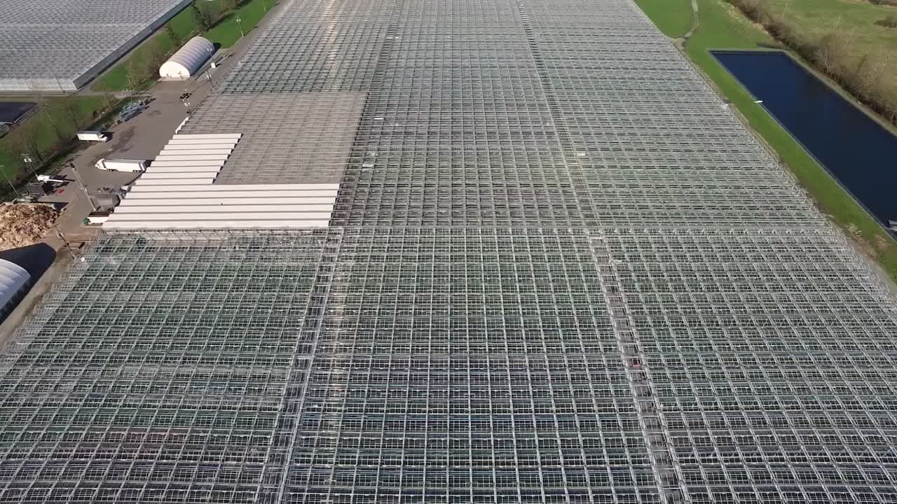 Aerial view of Bevo Farms greenhouses
